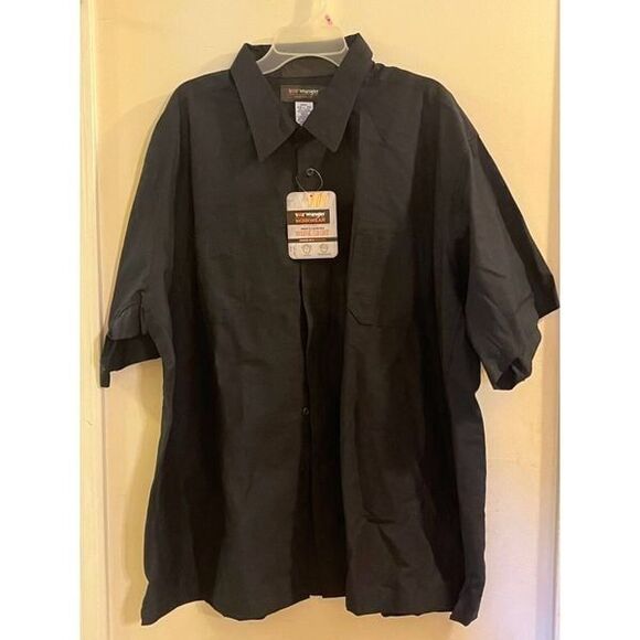 Wrangler Casual Shirt Men's Size 4XL Black Button Down Short Sleeve Collared - Picture 1 of 4